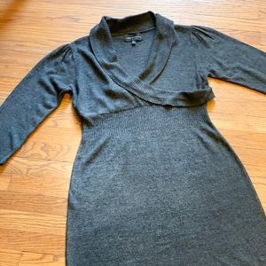 Connected Apparel Gray Cowl Neck Sweater Dress